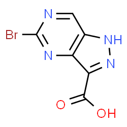 ChemSpider 2D Image | 5-Bromo-1H-pyrazolo[4,3-d]pyrimidine-3-carboxylic acid | C6H3BrN4O2