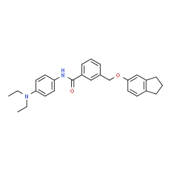 ChemSpider 2D Image | N-[4-(Diethylamino)phenyl]-3-[(2,3-dihydro-1H-inden-5-yloxy)methyl]benzamide | C27H30N2O2
