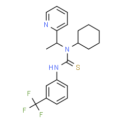 ChemSpider 2D Image | 1-Cyclohexyl-1-[1-(2-pyridinyl)ethyl]-3-[3-(trifluoromethyl)phenyl]thiourea | C21H24F3N3S