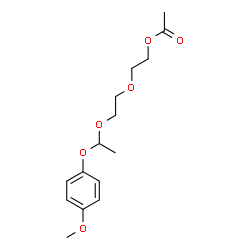 ChemSpider 2D Image | 2-{2-[1-(4-Methoxyphenoxy)ethoxy]ethoxy}ethyl acetate | C15H22O6
