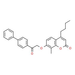 ChemSpider 2D Image | 7-[2-(4-Biphenylyl)-2-oxoethoxy]-4-butyl-8-methyl-2H-chromen-2-one | C28H26O4