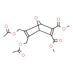 ChemSpider 2D Image | Dimethyl 5,6-bis(acetoxymethyl)-7-oxabicyclo[2.2.1]hepta-2,5-diene-2,3-dicarboxylate | C16H18O9