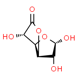 ChemSpider 2D Image | (3S,3aR,6R,6aR)-3,5,6-Trihydroxytetrahydrofuro[3,2-b]furan-2(3H)-one | C6H8O6