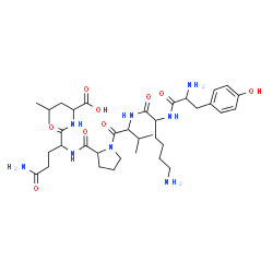 ChemSpider 2D Image | Tyrosyllysylvalylprolylglutaminylleucine | C36H58N8O9