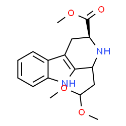 ChemSpider 2D Image | Methyl (3S)-1-(2,2-dimethoxyethyl)-2,3,4,9-tetrahydro-1H-beta-carboline-3-carboxylate | C17H22N2O4