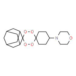 ChemSpider 2D Image | 4-(Dispiro[cyclohexane-1,3'-[1,2,4,5]tetroxane-6',2''-tricyclo[3.3.1.1~3,7~]decan]-4-yl)morpholine | C20H31NO5