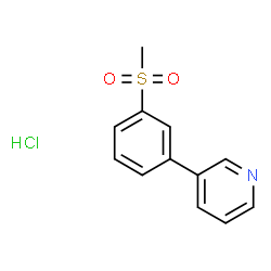 ChemSpider 2D Image | 3-[3-(Methylsulfonyl)phenyl]pyridine hydrochloride (1:1) | C12H12ClNO2S