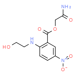ChemSpider 2D Image | 2-Amino-2-oxoethyl 2-[(2-hydroxyethyl)amino]-5-nitrobenzoate | C11H13N3O6