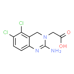 ChemSpider 2D Image | (2-Amino-5,6-dichloro-3(4H)-quinazolinyl)acetic acid | C10H9Cl2N3O2