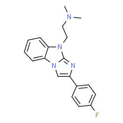 ChemSpider 2D Image | 2-[2-(4-Fluorophenyl)-9H-imidazo[1,2-a]benzimidazol-9-yl]-N,N-dimethylethanamine | C19H19FN4