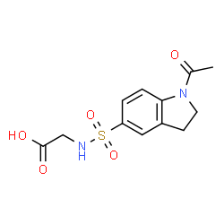 ChemSpider 2D Image | N-[(1-Acetyl-2,3-dihydro-1H-indol-5-yl)sulfonyl]glycine | C12H14N2O5S