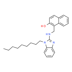 ChemSpider 2D Image | 1-{[(1-Nonyl-1H-benzimidazol-2-yl)amino]methyl}-2-naphthol | C27H33N3O
