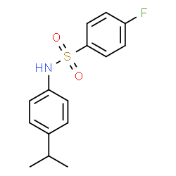 ChemSpider 2D Image | 4-Fluoro-N-(4-isopropylphenyl)benzenesulfonamide | C15H16FNO2S