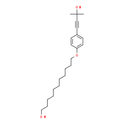 ChemSpider 2D Image | 11-[4-(3-Hydroxy-3-methyl-1-butyn-1-yl)phenoxy]-1-undecanol | C22H34O3