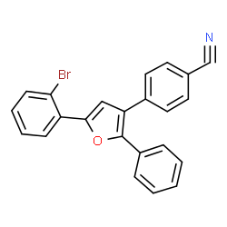 ChemSpider 2D Image | 4-[5-(2-Bromophenyl)-2-phenyl-3-furyl]benzonitrile | C23H14BrNO