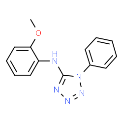 ChemSpider 2D Image | N-(2-Methoxyphenyl)-1-phenyl-1H-tetrazol-5-amine | C14H13N5O