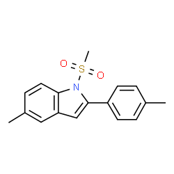 ChemSpider 2D Image | 5-Methyl-2-(4-methylphenyl)-1-(methylsulfonyl)-1H-indole | C17H17NO2S