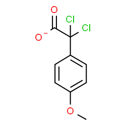 ChemSpider 2D Image | Dichloro(4-methoxyphenyl)acetate | C9H7Cl2O3