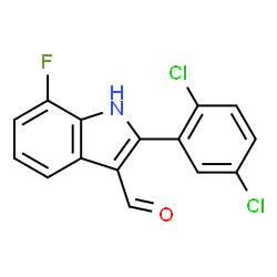 ChemSpider 2D Image | 2-(2,5-Dichlorophenyl)-7-fluoro-1H-indole-3-carbaldehyde | C15H8Cl2FNO
