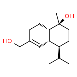 ChemSpider 2D Image | (1S,4S,4aR,8aS)-6-(Hydroxymethyl)-4-isopropyl-1-methyl-1,2,3,4,4a,7,8,8a-octahydro-1-naphthalenol | C15H26O2