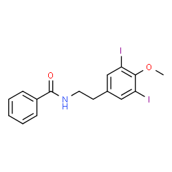ChemSpider 2D Image | N[2(3,5diiodo4methoxyphenyl)ethyl]benzam | C16H15I2NO2