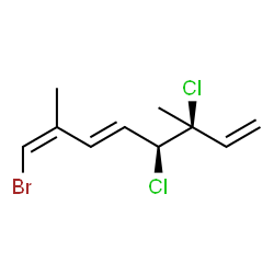 ChemSpider 2D Image | (1Z,3E,5S,6S)1Br5,6diCl2,6diMeOcta1,3,7t | C10H13BrCl2