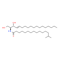 ChemSpider 2D Image | N-[(2S,3R,4E)-1,3-Dihydroxy-4-octadecen-2-yl]-14-methylpentadecanamide | C34H67NO3