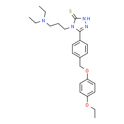ChemSpider 2D Image | 4H-1,2,4-triazole-3-thiol, 4-[3-(diethylamino)propyl]-5-[4-[(4-ethoxyphenoxy)methyl]phenyl]- | C24H32N4O2S