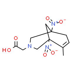 ChemSpider 2D Image | (6-Methyl-1,5-dinitro-3-azabicyclo[3.3.1]non-6-en-3-yl)acetic acid | C11H15N3O6
