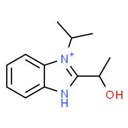 ChemSpider 2D Image | 2-(1-Hydroxyethyl)-3-isopropyl-1H-3,1-benzimidazol-3-ium | C12H17N2O