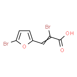 ChemSpider 2D Image | 2-Bromo-3-(5-bromo-2-furyl)acrylic acid | C7H4Br2O3