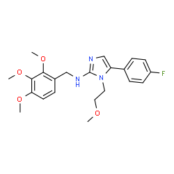 ChemSpider 2D Image | 5-(4-Fluorophenyl)-1-(2-methoxyethyl)-N-(2,3,4-trimethoxybenzyl)-1H-imidazol-2-amine | C22H26FN3O4