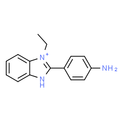 ChemSpider 2D Image | 2-(4-Aminophenyl)-3-ethyl-1H-3,1-benzimidazol-3-ium | C15H16N3