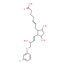 ChemSpider 2D Image | 7-{2-[4-(3-Chlorophenoxy)-3-hydroxy-1-buten-1-yl]-3,5-dihydroxycyclopentyl}-5-heptenoic acid | C22H29ClO6