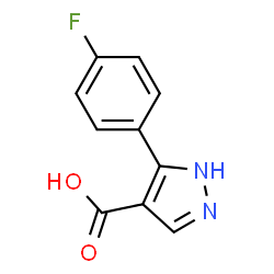 ChemSpider 2D Image | 5-(4-Fluorophenyl)-1H-pyrazole-4-carboxylic acid | C10H7FN2O2