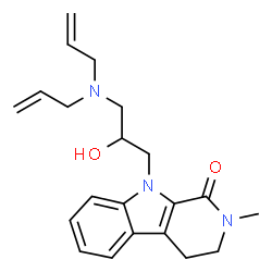 ChemSpider 2D Image | 9-[3-(Diallylamino)-2-hydroxypropyl]-2-methyl-2,3,4,9-tetrahydro-1H-beta-carbolin-1-one | C21H27N3O2