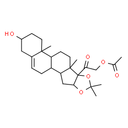 ChemSpider 2D Image | 2-(2-Hydroxy-4a,6a,8,8-tetramethyl-1,2,3,4,4a,4b,5,6,6a,9a,10,10a,10b,11-tetradecahydro-6bH-naphtho[2',1':4,5]indeno[1,2-d][1,3]dioxol-6b-yl)-2-oxoethyl acetate | C26H38O6