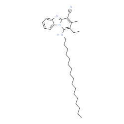 ChemSpider 2D Image | 2-Ethyl-1-(heptadecylamino)-3-methylpyrido[1,2-a]benzimidazole-4-carbonitrile | C32H48N4
