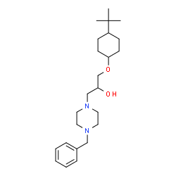 ChemSpider 2D Image | 1-(4-Benzyl-1-piperazinyl)-3-{[4-(2-methyl-2-propanyl)cyclohexyl]oxy}-2-propanol | C24H40N2O2