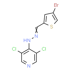 ChemSpider 2D Image | 4-{2-[(4-Bromo-2-thienyl)methylene]hydrazino}-3,5-dichloropyridine | C10H6BrCl2N3S