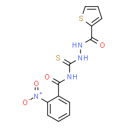 ChemSpider 2D Image | 2-Nitro-N-{[2-(2-thienylcarbonyl)hydrazino]carbonothioyl}benzamide | C13H10N4O4S2