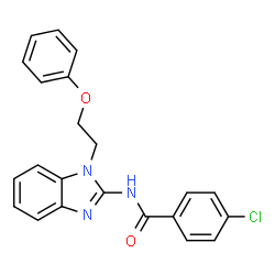 ChemSpider 2D Image | 4-Chloro-N-[1-(2-phenoxyethyl)-1H-benzimidazol-2-yl]benzamide | C22H18ClN3O2