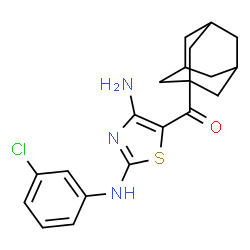 ChemSpider 2D Image | Adamantan-1-yl{4-amino-2-[(3-chlorophenyl)amino]-1,3-thiazol-5-yl}methanone | C20H22ClN3OS