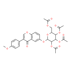 ChemSpider 2D Image | 3-(4-Methoxyphenyl)-4-oxo-4H-chromen-6-yl 2,3,4,6-tetra-O-acetylhexopyranoside | C30H30O13