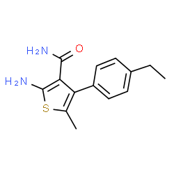 ChemSpider 2D Image | 2-Amino-4-(4-ethylphenyl)-5-methyl-3-thiophenecarboxamide | C14H16N2OS