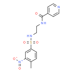 ChemSpider 2D Image | N-(2-{[(4-Methyl-3-nitrophenyl)sulfonyl]amino}ethyl)isonicotinamide | C15H16N4O5S