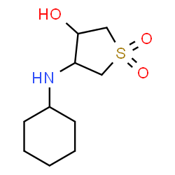 ChemSpider 2D Image | 4-(Cyclohexylamino)tetrahydro-3-thiopheneol 1,1-dioxide | C10H19NO3S