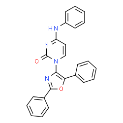 ChemSpider 2D Image | 4-Anilino-1-(2,5-diphenyl-1,3-oxazol-4-yl)-2(1H)-pyrimidinone | C25H18N4O2
