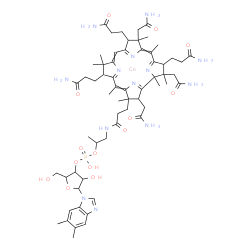 ChemSpider 2D Image | cobalt;[5-(5,6-dimethylbenzimidazol-1-yl)-4-hydroxy-2-(hydroxymethyl)tetrahydrofuran-3-yl] [1-methyl-2-[3-[2,13,18-tris(2-amino-2-oxo-ethyl)-7,12,17-tris(3-amino-3-oxo-propyl)-3,5,8,8,13,15,18,19-octamethyl-2,7,12,17-tetrahydrocorrin-3-yl]propanoylamino]ethyl] hydrogen phosphate | C62H88CoN13O14P