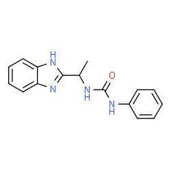 ChemSpider 2D Image | 1-[1-(1H-Benzimidazol-2-yl)ethyl]-3-phenylurea | C16H16N4O